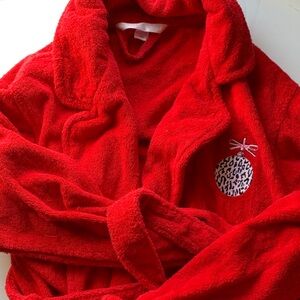 SHORT Knee Length Victorias Secret Red Robe XS Hot Red Christmas Ornament Cotton